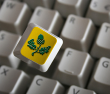 Keyboard with Acorn Logo